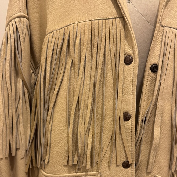 R13 Cream Fringe Leather Jacket - Picture 2 of 8